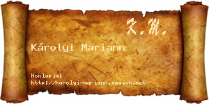 Károlyi Mariann névjegykártya